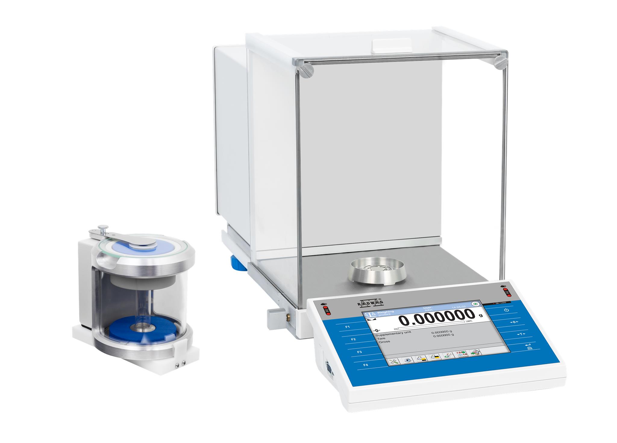 RADWAG XA 4Y.M.A microbalance with an automatic adapter for pipettes calibration